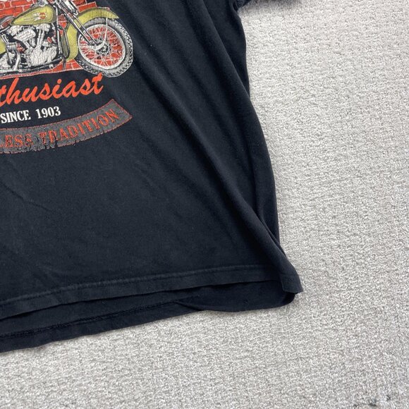 Y2K Harley Davidson American Pride USA Motorcycle T Shirt Black men Read - Picture 5 of 13